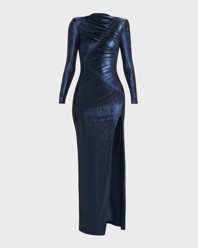 Self-Portrait - Metallic Gathered Maxi Dress Self-Portrait - Metallic Gathered Maxi Dress