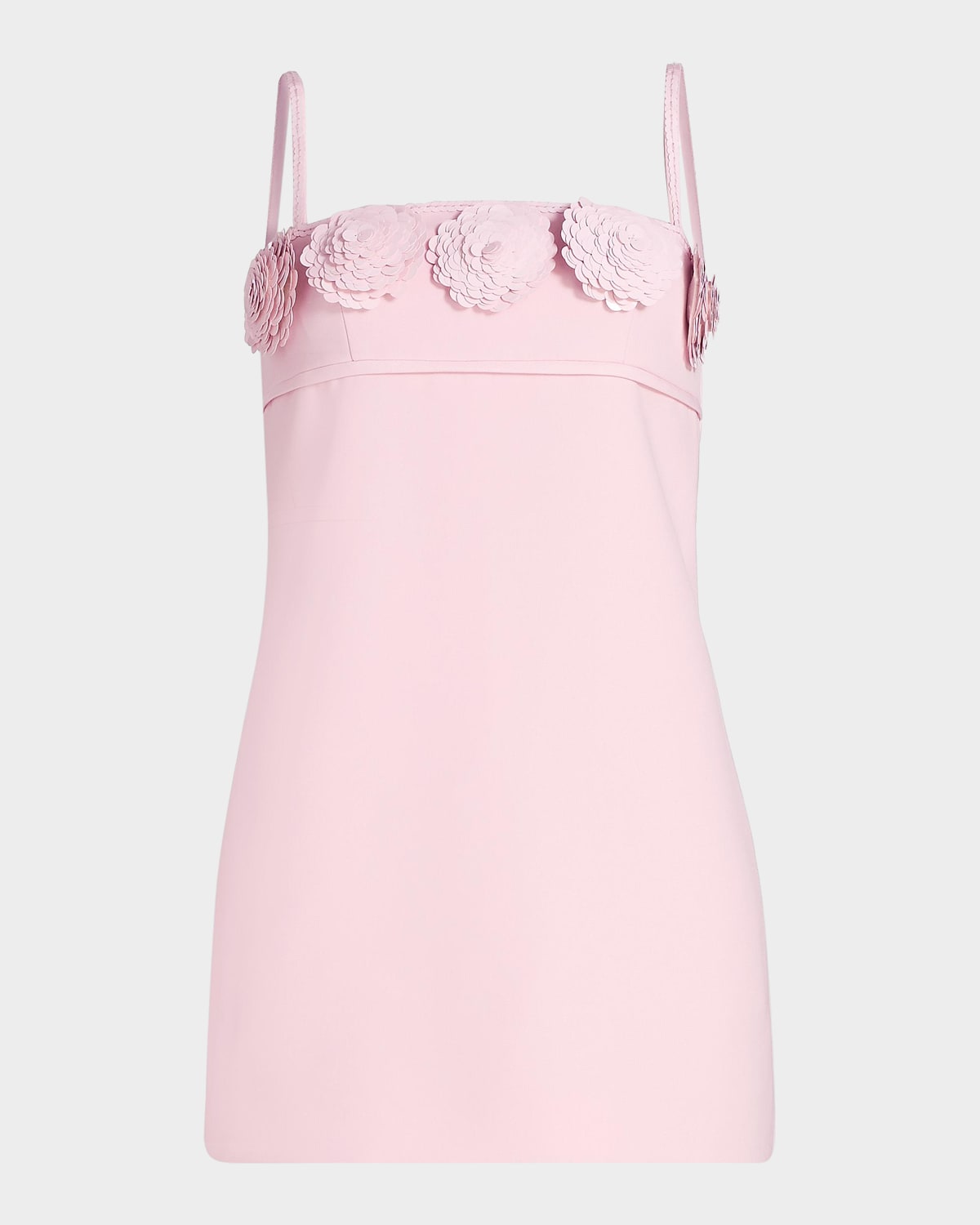 Self-Portrait Paillette-Embellished Floral-Appliqué Mini Dress