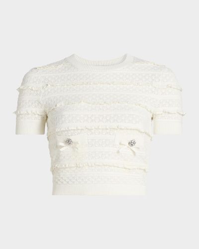 Self-Portrait Pointelle Knit Crop Top