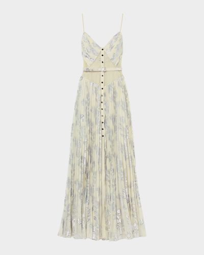 Self-Portrait Polka Dot Satin Midi Shirtdress