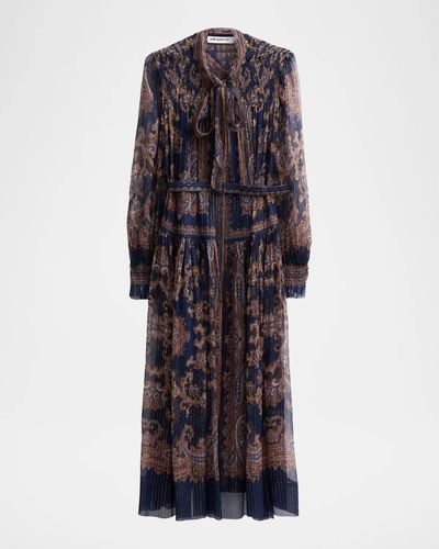 Self-Portrait Printed Georgette Midi Dress