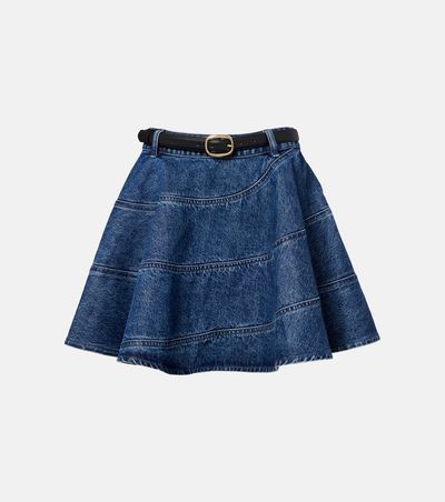 Self-Portrait Self-Portrait Belted denim miniskirt