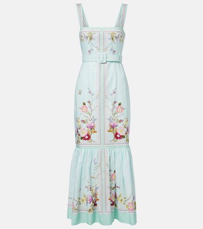Self-Portrait Self-Portrait Belted floral linen midi dress