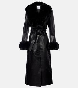 Self-Portrait Self-Portrait Belted leather coat