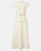 Self-Portrait Self-Portrait Belted peplum crÃªpe midi dress - 1