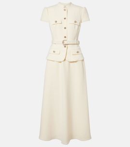 Self-Portrait Self-Portrait Belted peplum crÃªpe midi dress