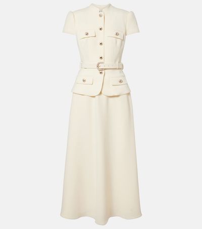 Self-Portrait Self-Portrait Belted peplum crÃªpe midi dress