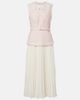 Self-Portrait Self-Portrait Belted pleated bouclÃ© and chiffon midi dress - 1