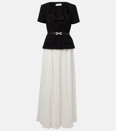 Self-Portrait Self-Portrait Belted pleated chiffon maxi dress