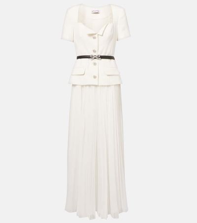 Self-Portrait Self-Portrait Belted plissÃ© crÃªpe maxi dress