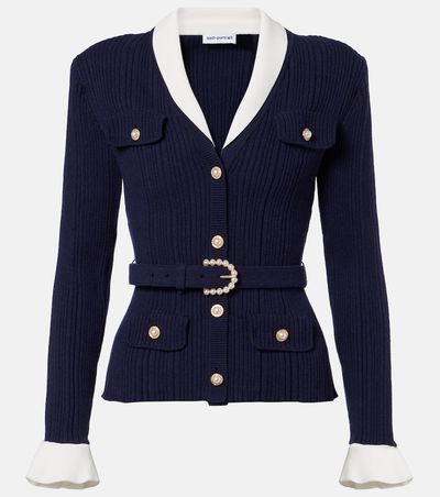 Self-Portrait Self-Portrait Belted ribbed-knit cardigan