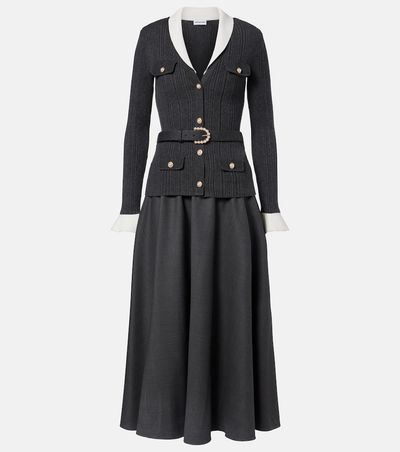 Self-Portrait Self-Portrait Belted ribbed-knit midi dress