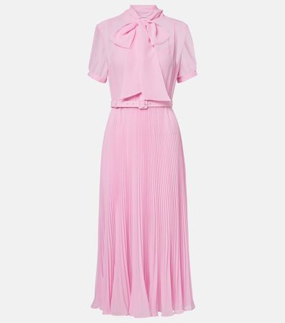 Self-Portrait Self-Portrait Belted tie-neck georgette midi dress