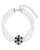 Self-portrait Self-Portrait Blue Crystal Imitation Pearl Choker, 11.9 - 1