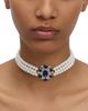 Self-portrait Self-Portrait Blue Crystal Imitation Pearl Choker, 11.9 - 2