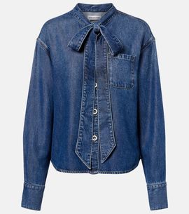 Self-Portrait Self-Portrait Bow-detail denim shirt