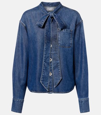 Self-Portrait Self-Portrait Bow-detail denim shirt