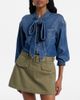 Self-Portrait Self-Portrait Bow-detail denim shirt - 2
