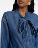Self-Portrait Self-Portrait Bow-detail denim shirt - 3