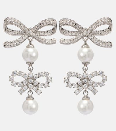Self-Portrait Self-Portrait Bow-detail embellished faux pearl earrings