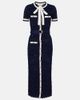 Self-Portrait Self-Portrait Bow-detail pointelle cotton-blend midi dress - 1