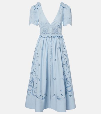 Self-Portrait Self-Portrait Broderie anglaise cotton-blend midi dress