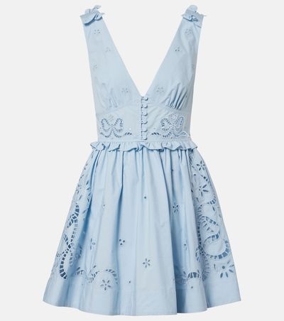 Self-Portrait Self-Portrait Broderie anglaise cotton-blend minidress