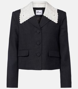 Self-Portrait Self-Portrait Broderie anglaise cropped jacket