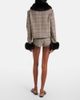 Self-Portrait Self-Portrait Checked faux fur-trimmed jacket - 3