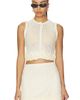 self-portrait self-portrait Cream Crochet Flower Knit Top - 1