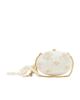 self-portrait self-portrait Cream Satin Floral Beaded Oval Clutch - 2