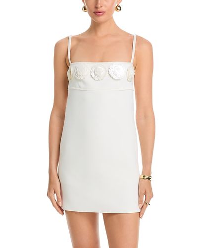 Self-portrait Self-Portrait Crepe 3D Sequin Flower Mini Dress