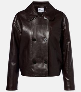 Self-Portrait Self-Portrait Cropped leather jacket