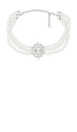 self-portrait self-portrait Crystal Pearl Choker