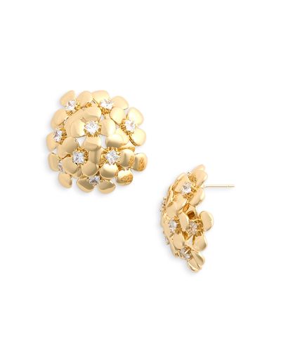 Self-portrait Self-Portrait Cubic Zirconia Flower Cluster Button Earrings
