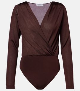 Self-Portrait Self-Portrait Draped knitted bodysuit