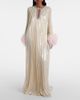 Self-Portrait Self-Portrait Embellished feather-trimmed silk-blend maxi dress - 2