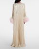 Self-Portrait Self-Portrait Embellished feather-trimmed silk-blend maxi dress - 3