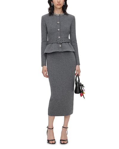 Self-portrait Self-Portrait Embellished Neck Belted Midi Dress
