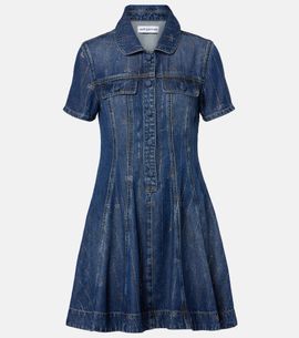 Self-Portrait Self-Portrait Embellished pleated denim minidress