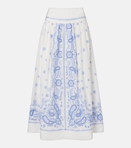 Self-Portrait Self-Portrait Embroidered cotton midi skirt