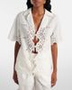 Self-Portrait Self-Portrait Embroidered cutout linen and cotton top - 6