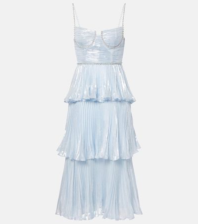 Self-Portrait Self-Portrait Feather-trimmed silk-blend chiffon gown