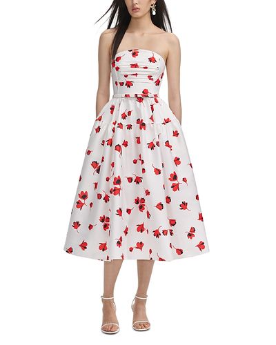 Self-portrait Self-Portrait Floral Print Taffeta Midi Dress