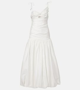 Self-Portrait Self-Portrait Gathered cotton-blend maxi dress