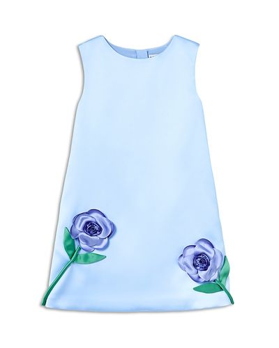 Self-portrait Self-Portrait Girls' Bonded Satin 3D Flower Dress