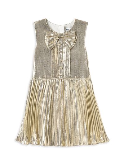 Self-Portrait Self-Portrait Girl's Little Girl's & Girl's Metallic Pleated Dress