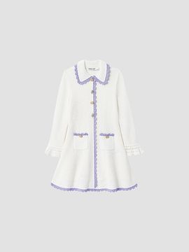 Self-Portrait Self-Portrait Girl's Little Girl's & Girl's Pointelle Knit Contrast-Trim Dress