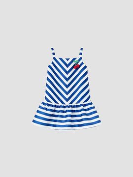 Self-Portrait Self-Portrait Girl's Little Girl's & Girl's Striped Cherry-Detail Minidress