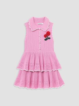 Self-Portrait Self-Portrait Girl's Little Girl's & Girl's Tiered Pointelle Knit Dress